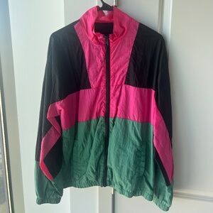 90s Pink/Green Fleece Jacket